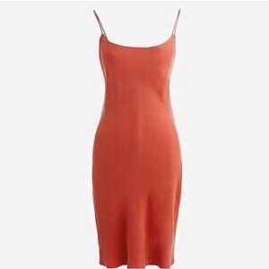 J.Crew Gwen Cupro-blend Mini Slip Dress | NWT | Orange/Red | Sz 16
